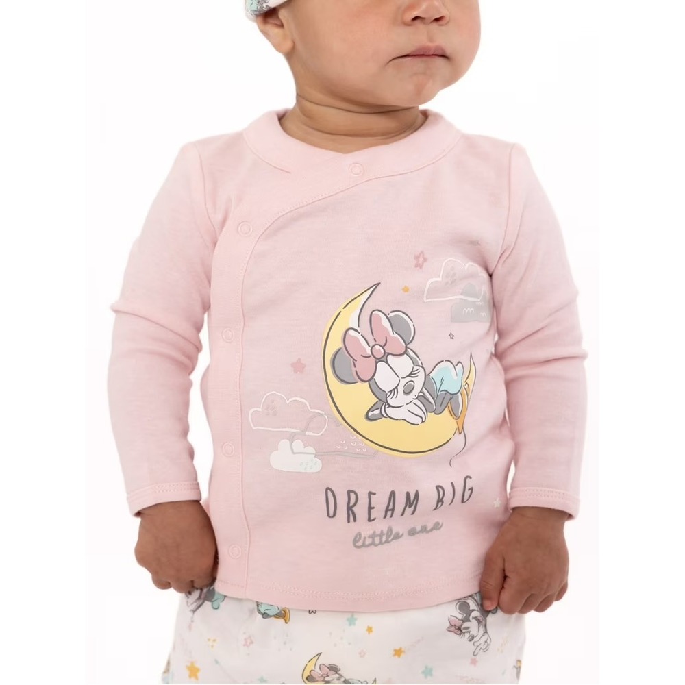Disney Baby Girls Sz 0-3 Month Pajama Top Dream Big Little One Minnie Mouse Pink